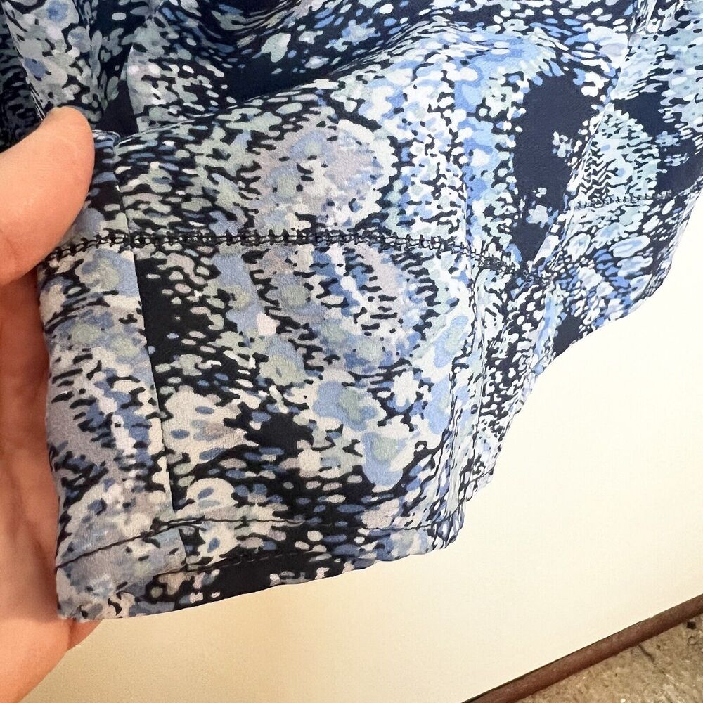 Joie Blue Parisian Paisley Long Sleeve Quarter Button Blouse Top Sz XL - Picture 6 of 12